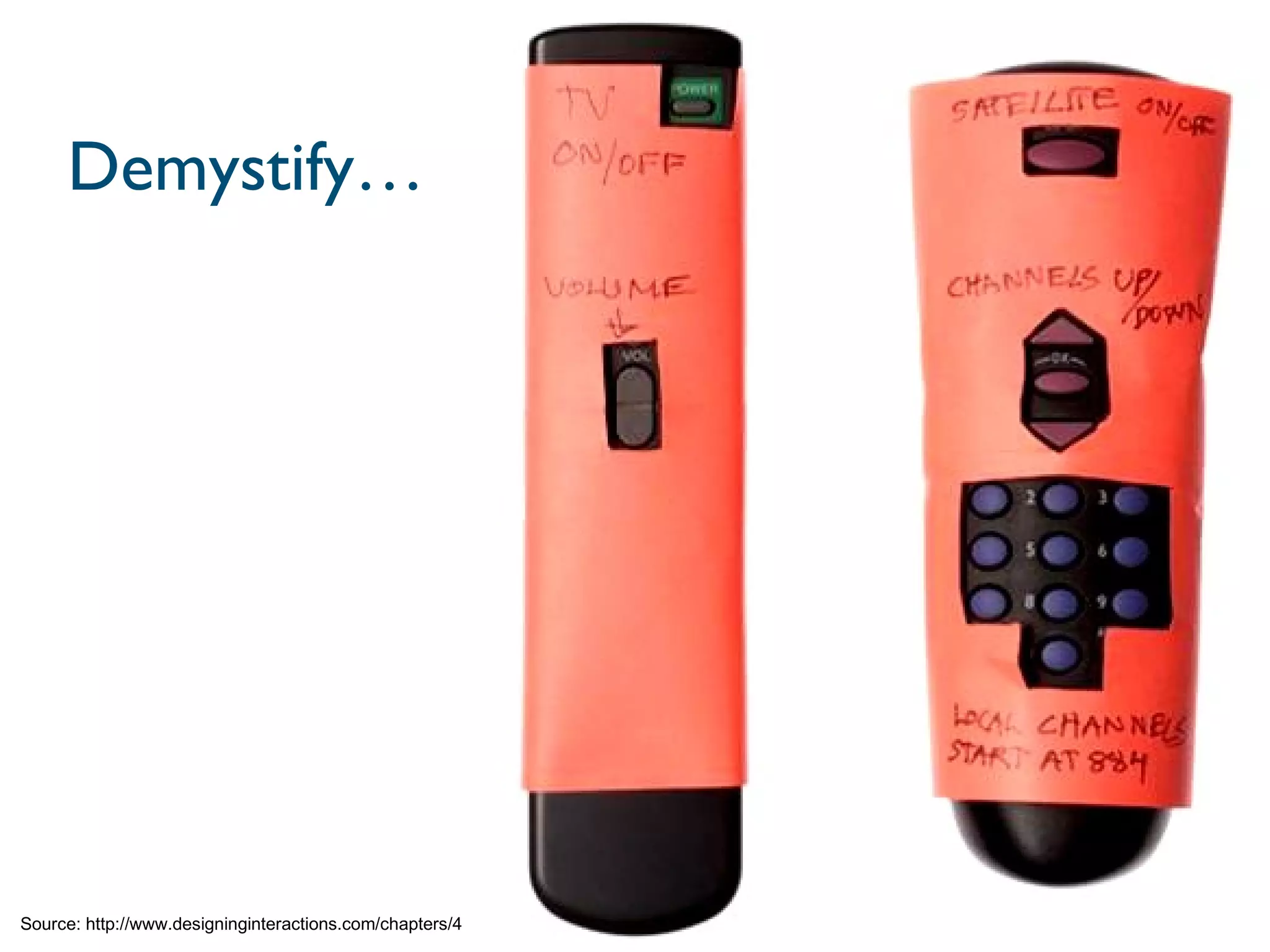 Demystify… Source: http://www.designinginteractions.com/chapters/4