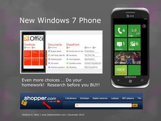 Android vs. iPhoneStefanie A. Hahn | www.StefanieHahn.com | December 2010The great debate of 2011.  I am a Google girl, so Android is always my pick.  They are smart, productive, savvy and fun.  