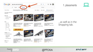 Presented
by @PPCKirk
…as well as in the
Shopping tab.
1. placements
 