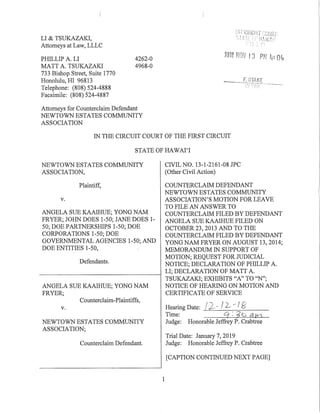 (Part 1 of 4) Newtown v. kaaihue   motion for leave to file answer (motion only)