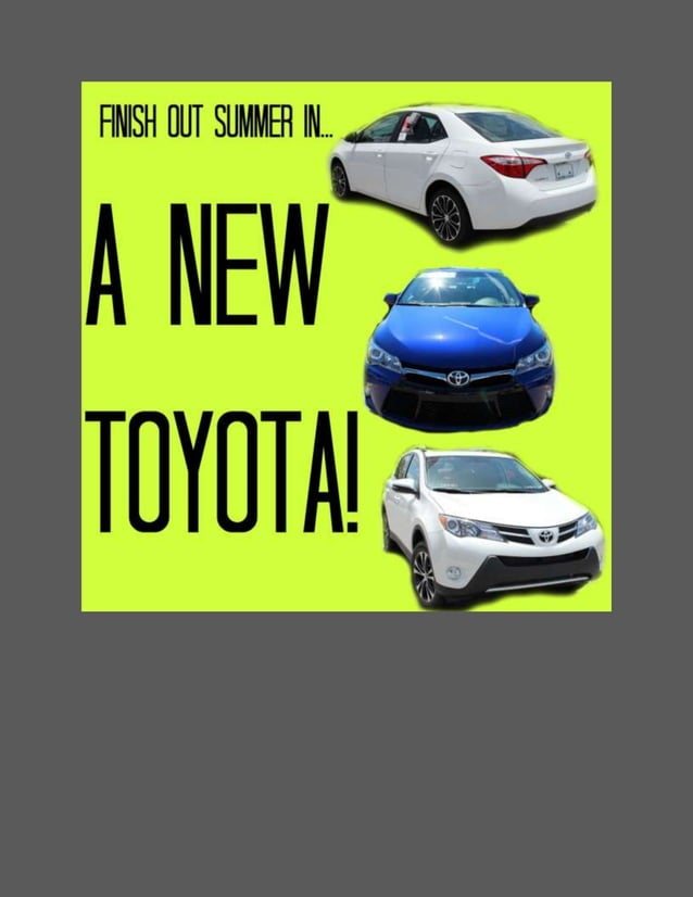 New Toyota deals for the rest of summer!
