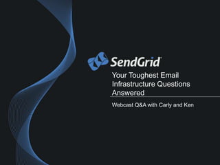 Your Toughest Email
Infrastructure Questions
Answered
Webcast Q&A with Carly and Ken
 