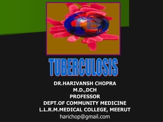 DR.HARIVANSH CHOPRA
M.D.,DCH
PROFESSOR
DEPT.OF COMMUNITY MEDICINE
L.L.R.M.MEDICAL COLLEGE, MEERUT
harichop@gmail.com
 
