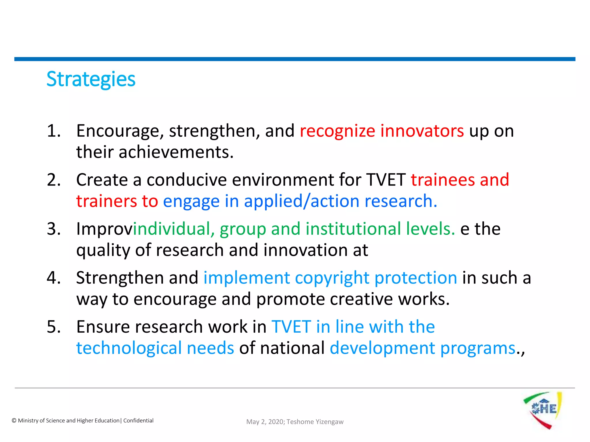 New TVET Policy & Strategy | PPT