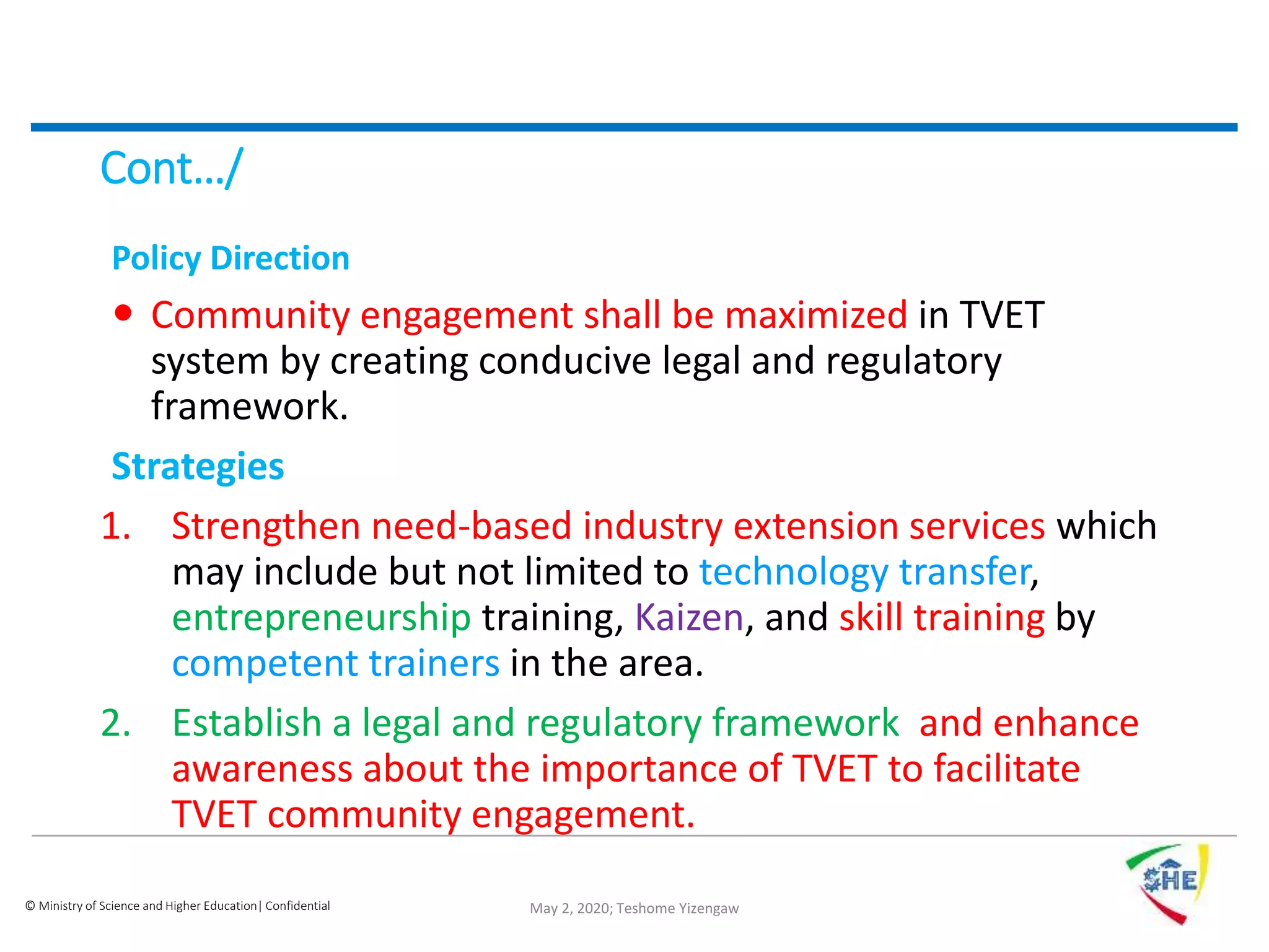 New TVET Policy & Strategy | PPT