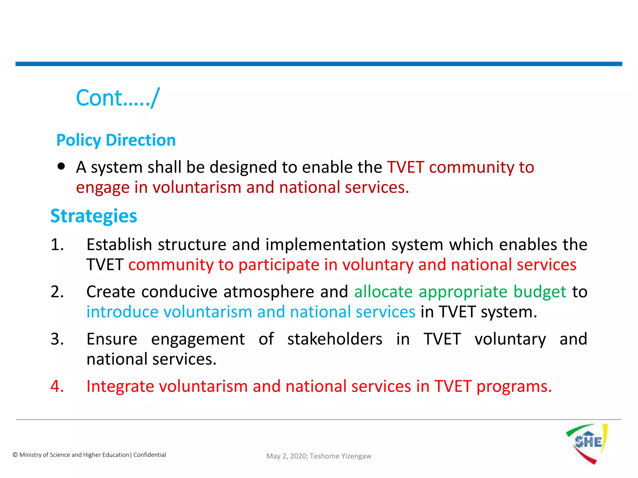 New TVET Policy & Strategy | PPT