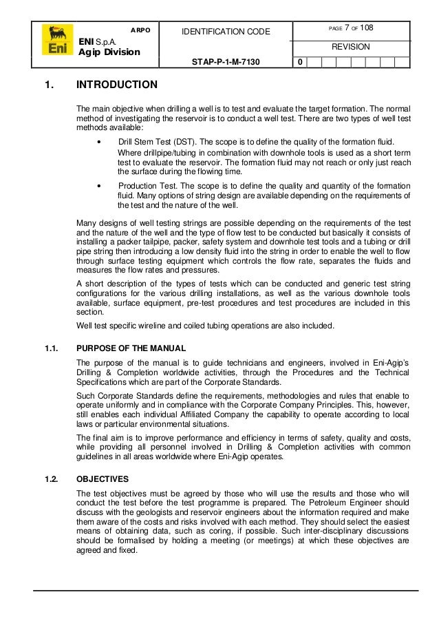 Well test-procedures-manual