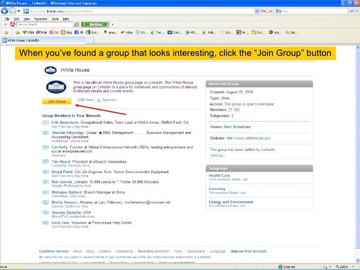 Using LinkedIn in your Job Search - 02/10 Version