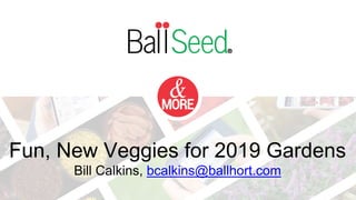 Fun, New Veggies for 2019 Gardens
Bill Calkins, bcalkins@ballhort.com
 