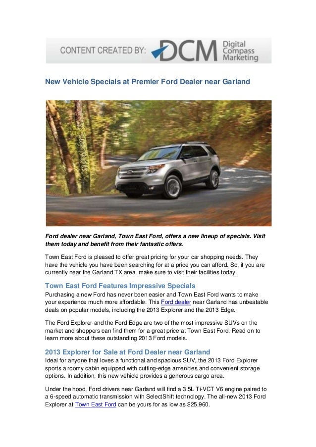 New Vehicle Specials at Premier Ford Dealer near Garland