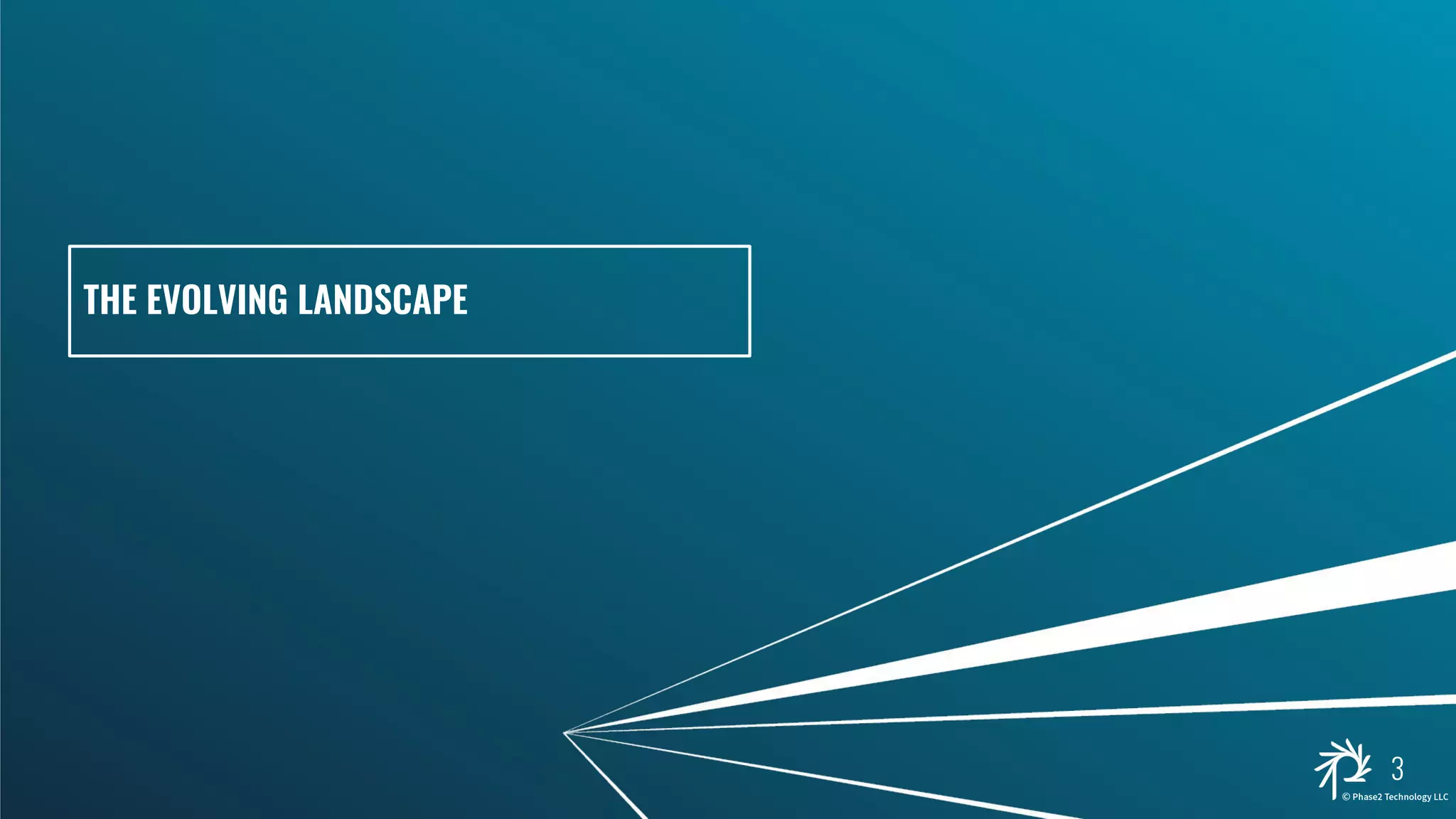 THE EVOLVING LANDSCAPE
3
 