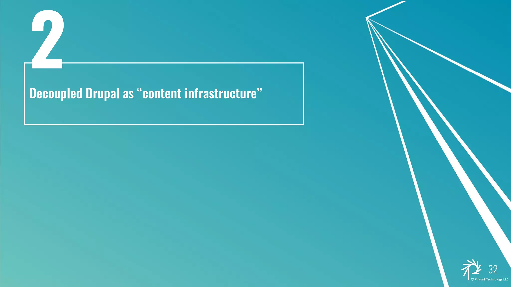 Decoupled Drupal as “content infrastructure”
32
2
 