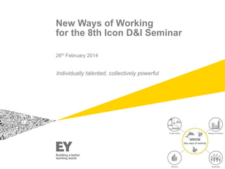New Ways of Working
for the 8th Icon D&I Seminar
26th February 2014
Individually talented, collectively powerful
 