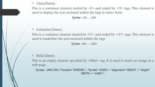 Web Application and HTML Summary | PPTX