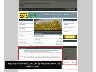 These are static blocks, and can be modified within the
                     website itself.
 