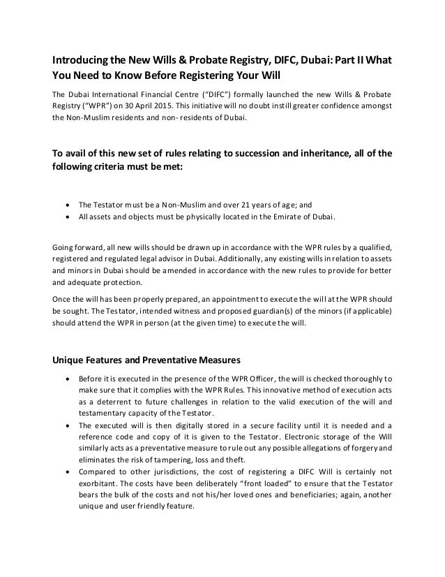 Introducing the New Wills & Probate Registry