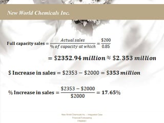 New World Chemicals Inc.




                    New World Chemicals Inc. – Integrated Case
                              Financial Forecasting
                                    FINMAN1
 