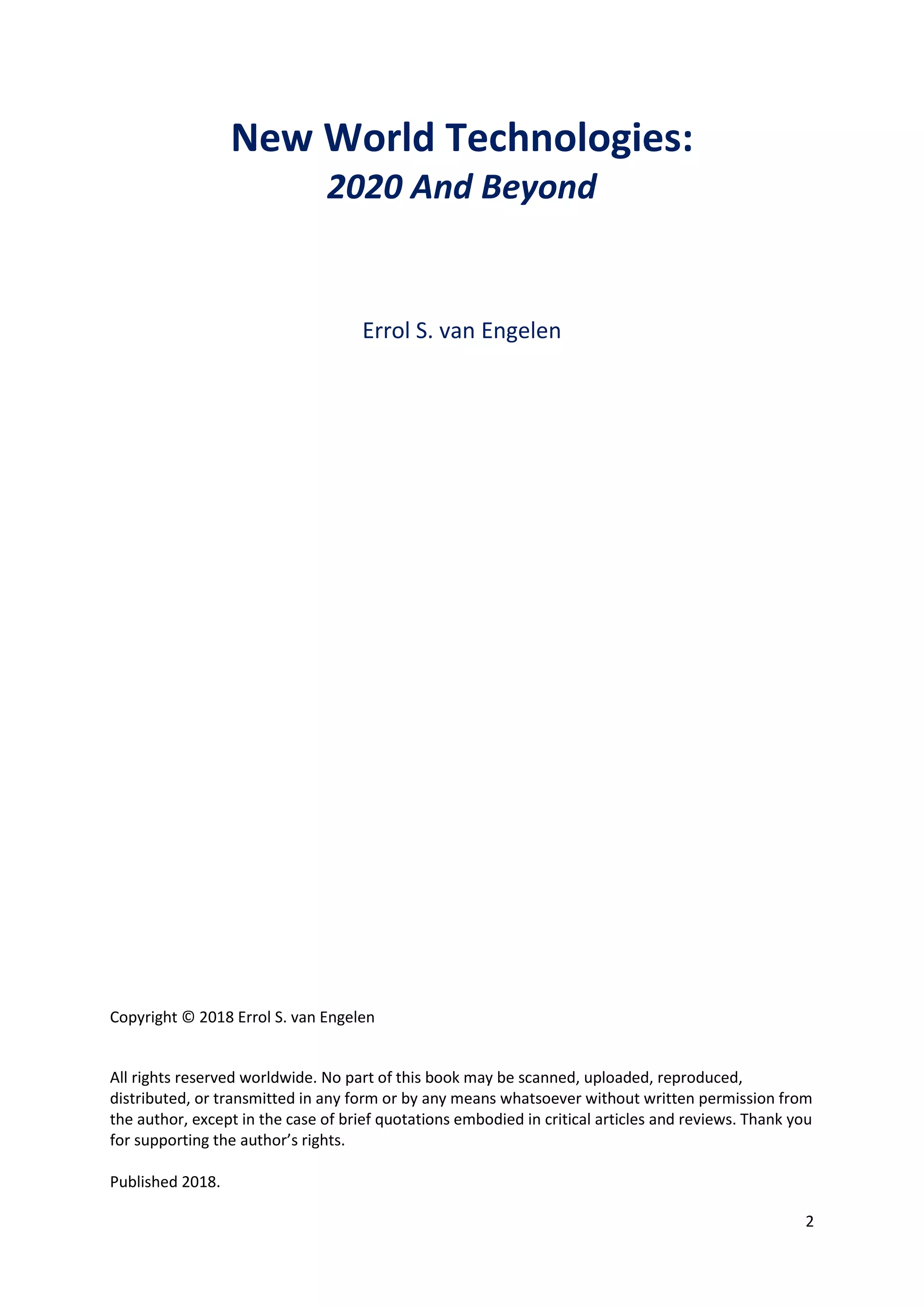 New World Technologies 2020 and Beyond - Preview | PDF