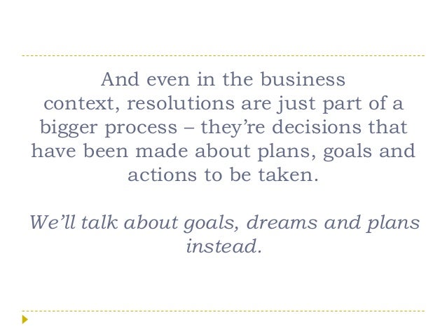 New year resolutions