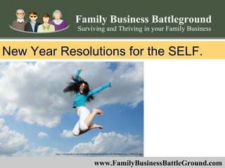 New Year Resolutions for the SELF.  Family Business Battleground Surviving and Thriving in your Family Business www.FamilyBusinessBattleGround.com http://i.telegraph.co.uk/telegraph/multimedia/archive/01408/happiness_1408507c.jpg 
