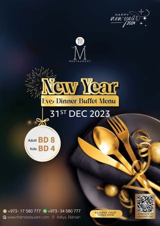 New Years Eve 2024 Dinner Buffet Menu The M Restaurant Bahrain.pdf