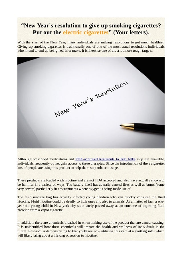 New year's resolution to give up smoking cigarette put out the elec… New year's resolution to give up smoking cigarette put out the elec…