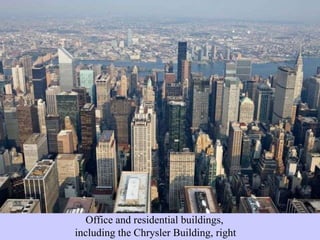 Office and residential buildings, including the Chrysler Building, right 