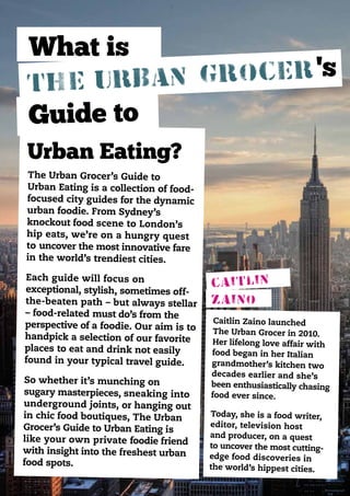 Urban Guide A Food Focused City Guide to NYC | PDF