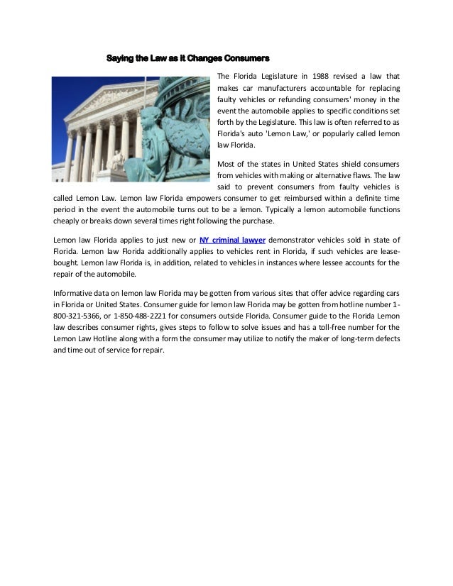 new york criminal attorney lemon law florida