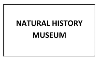 NATURAL HISTORY
MUSEUM
 