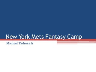 New York Mets Fantasy Camp
Michael Tadross Jr
 