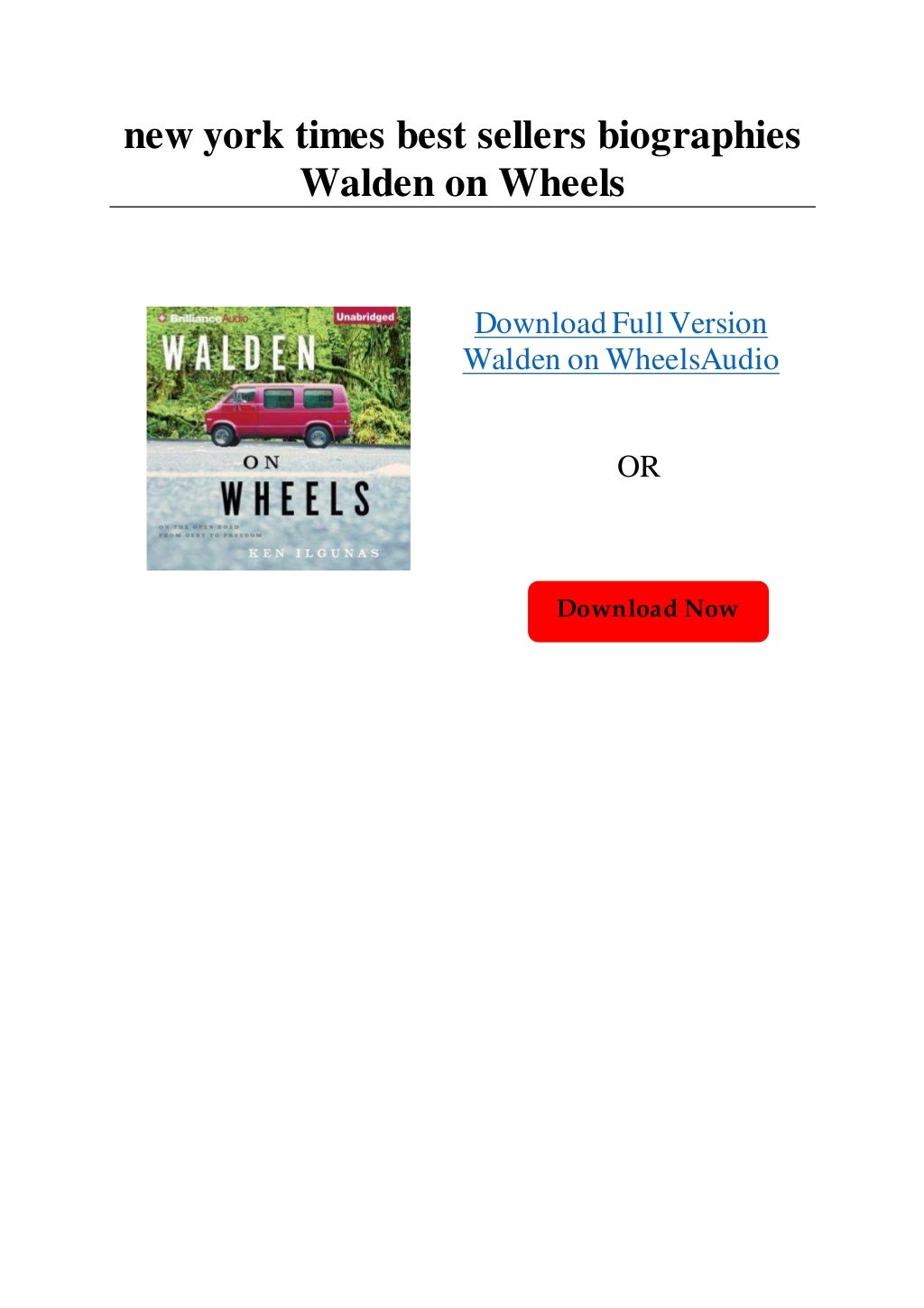 new york times best sellers biographies Walden on Wheels