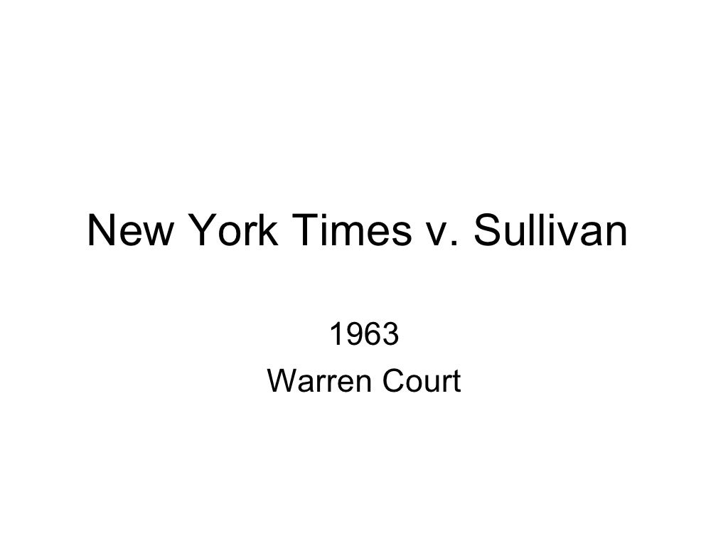 New york times v sullivan