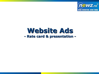 Website Ads - Rate card & presentation - 