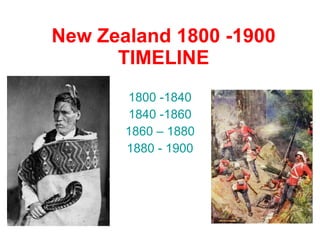 New Zealand 1800 -1900 TIMELINE 1800 -1840 1840 -1860 1860 – 1880 1880 - 1900 