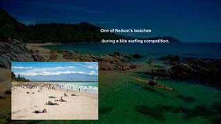 One of Nelson's beaches
during a kite surfing competition.
 