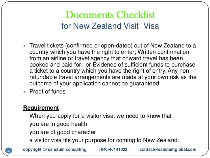 cover letter new zealand visitor visa