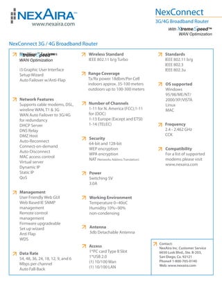 NexAira Consumer Class 3G/4G Wireless Broadband Router (Quantum ...