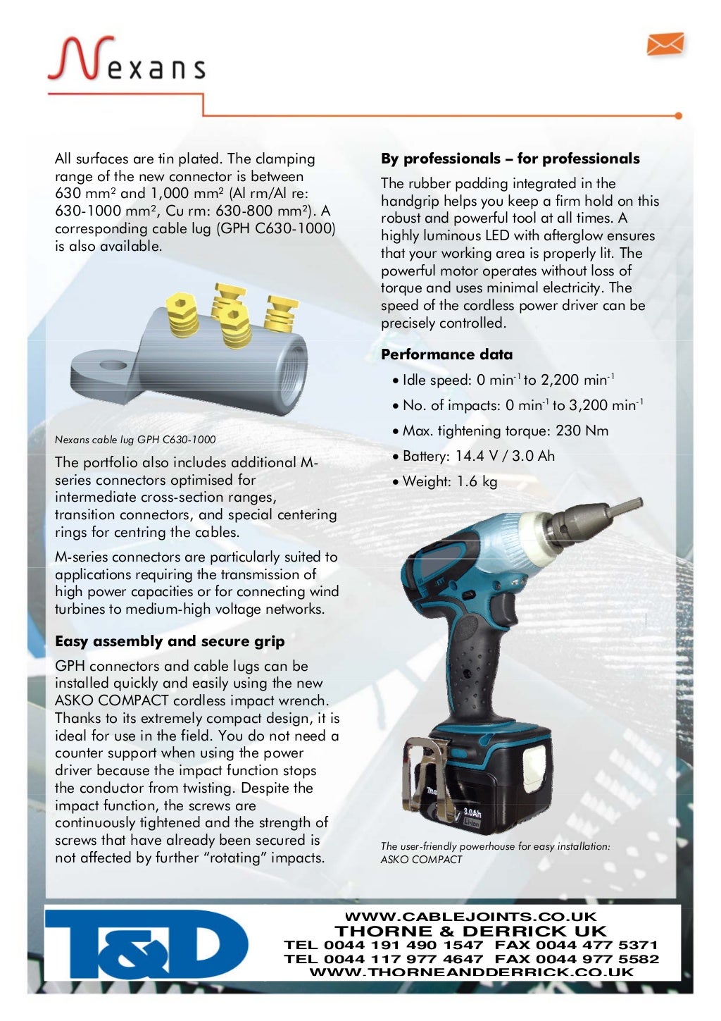 Nexans GPH Mechanical Cable Lugs & Connectors MV (Shear Off Bolts)