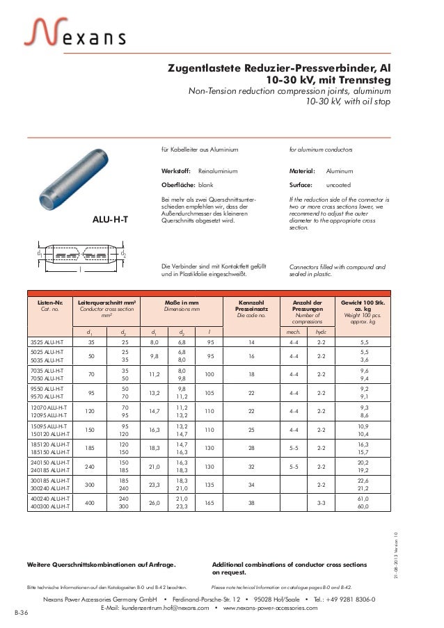 Nexans GPH Cable Lugs, Splices & Ferrules - Compression Joints Catalo… slideshare
