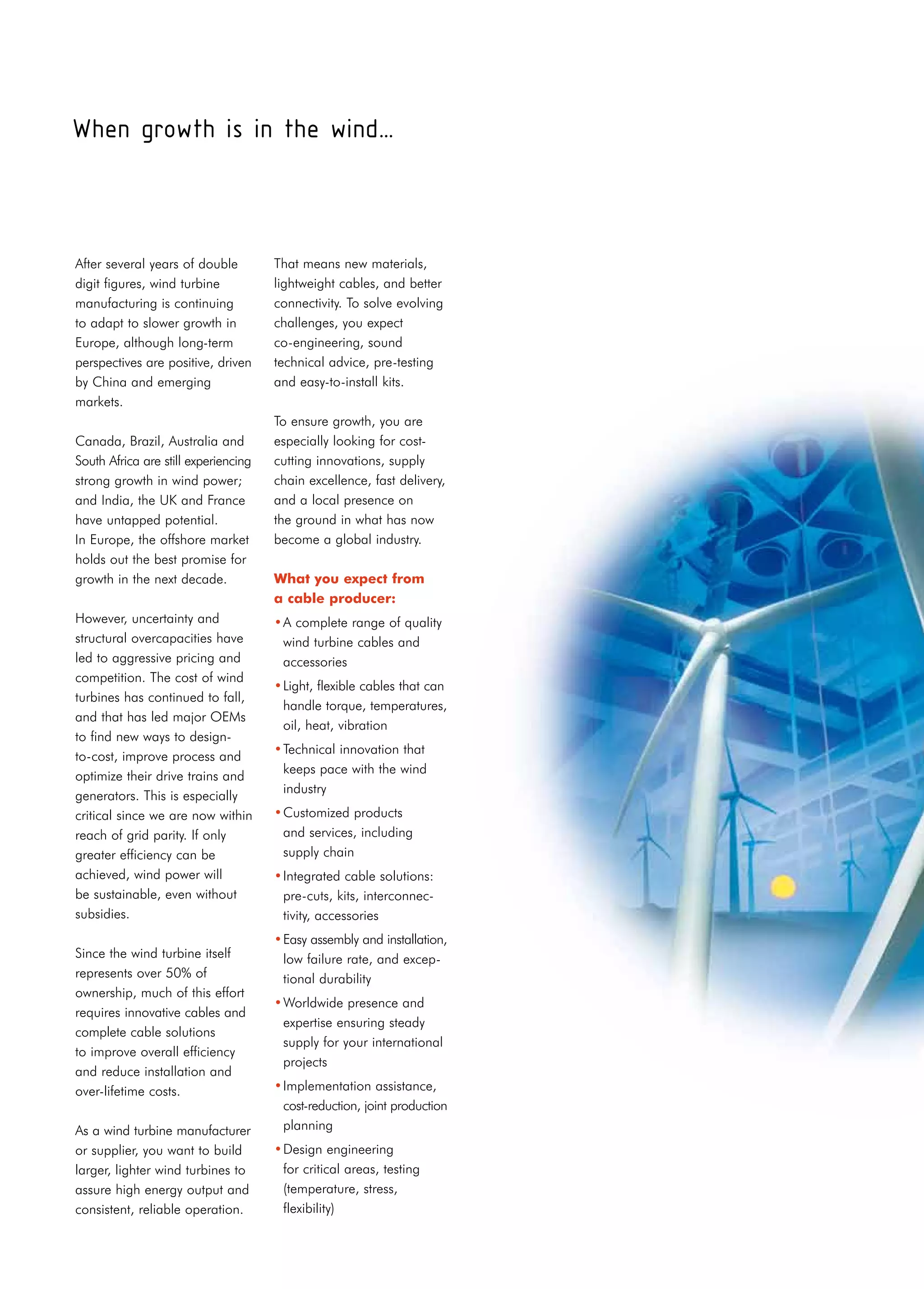 Nexans WINDLINK Cable Solutions For Wind Turbines | PDF