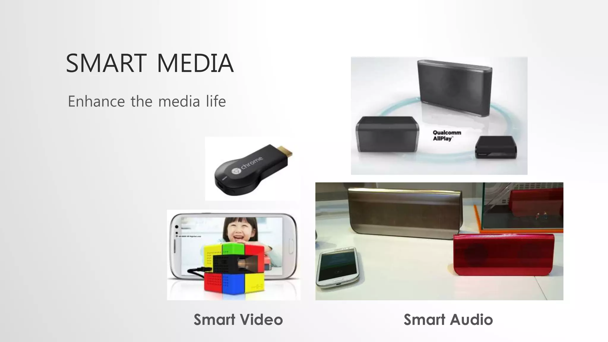SMART MEDIA
Enhance the media life
Smart AudioSmart Video
 