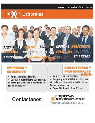 Buscar Trabajo en Argentina - NeXoS Laborales – Portal de ofertas y Búsquedas de Empleos