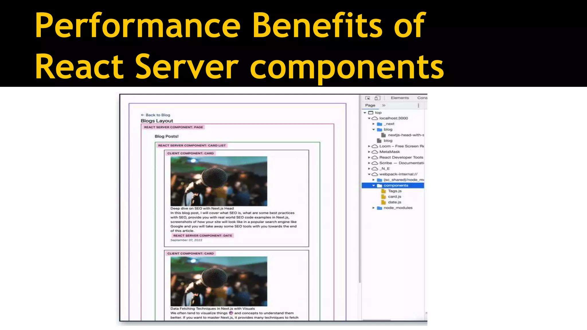 Performance Benefits of
React Server components
 
