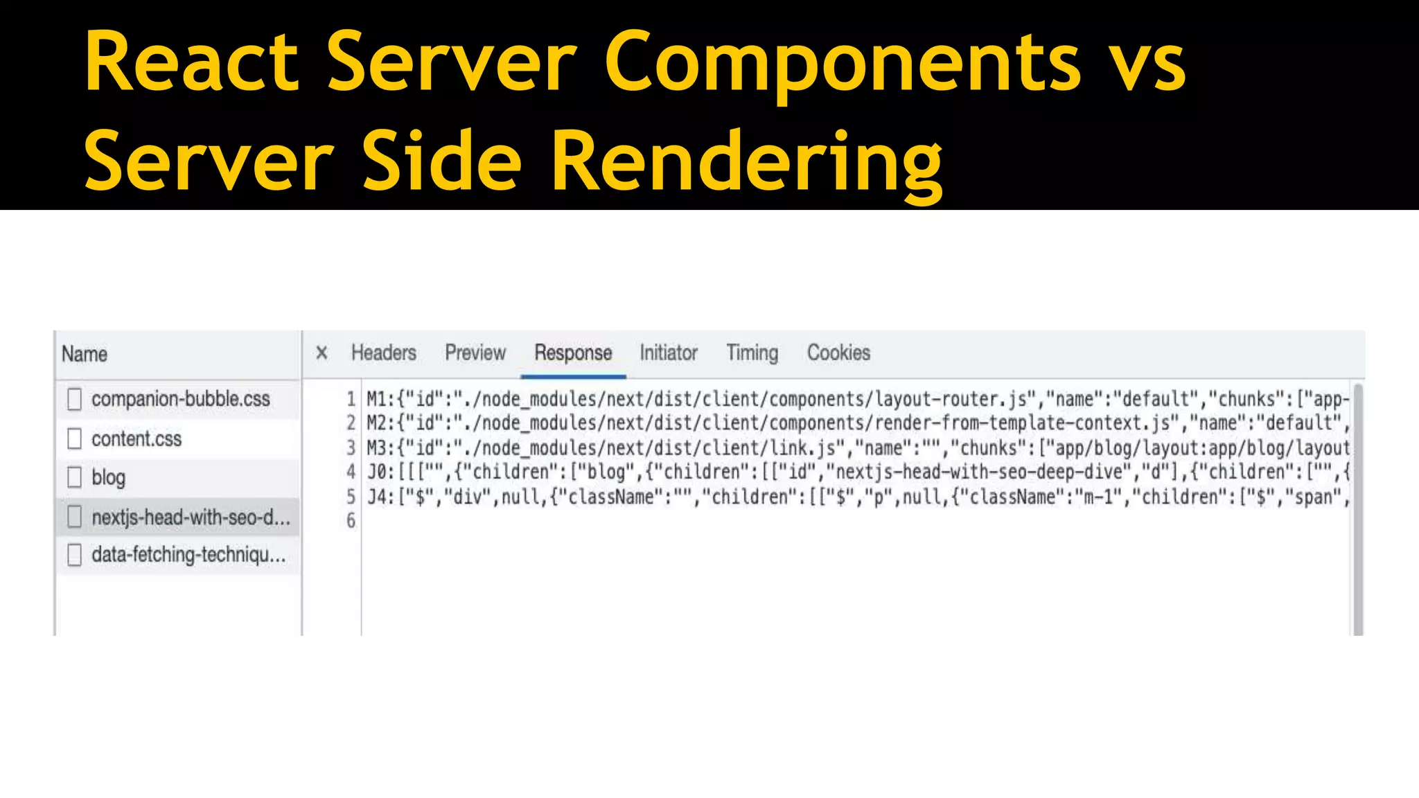 React Server Components vs
Server Side Rendering
 