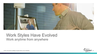 23© 2014 Cisco and/or its affiliates. All rights reserved. Cisco Confidential
Work Styles Have Evolved
Work anytime from anywhere
 