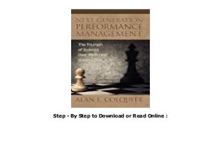 PDF] Next Generation Performance Management: The Triumph of Science Over  Myth and Superstition