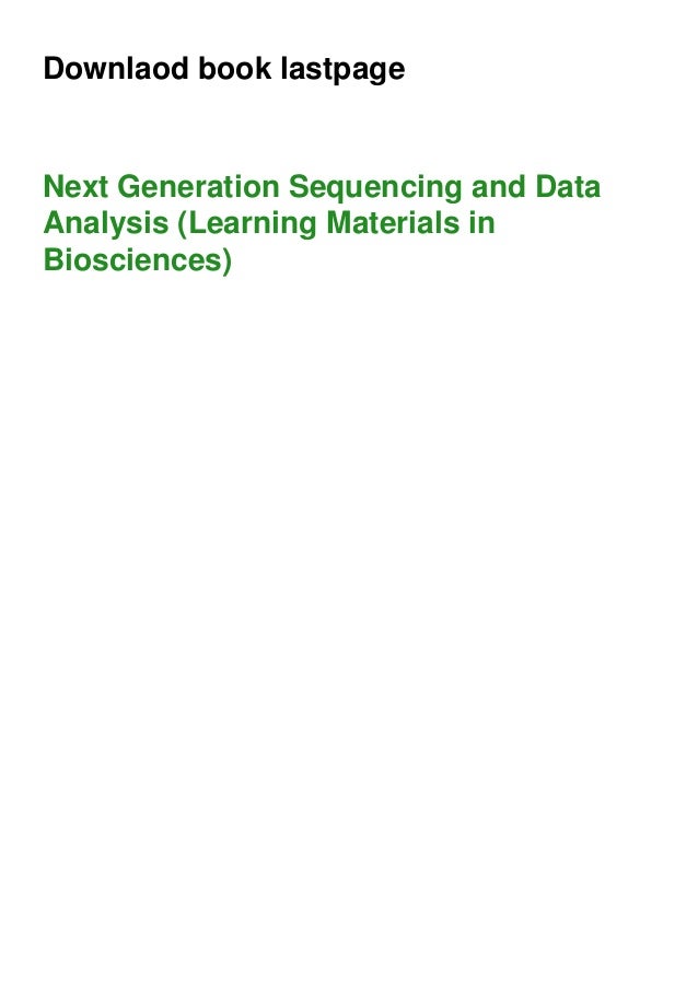 PDF⚡ Next Generation Sequencing and Data Analysis (Learning Materials