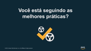 © 2019, Amazon Web Services, Inc. or its Affiliates. All rights reserved.
Você está seguindo as
melhores práticas?
 