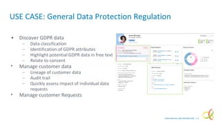 CONFIDENTIAL AND PROPRIETARY / 12
USE CASE: General Data Protection Regulation
• Discover GDPR data
– Data classification
...